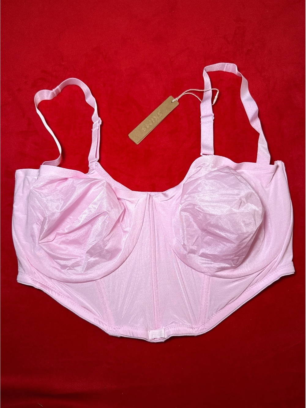 Skims Corset Bra Collection Balconette Bra Color Baby Pink Size 42DDD